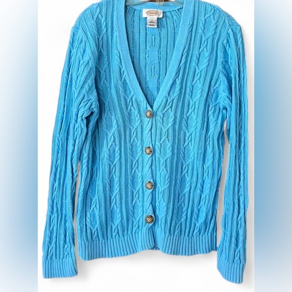 Talbots Turquoise V-Neck Cardigan/Large - Picture 2 of 5